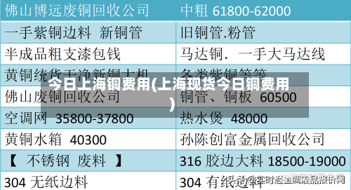 今日上海铜费用(上海现货今日铜费用)-第2张图片