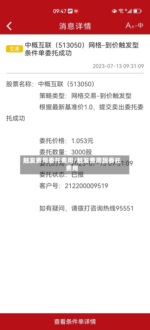 触发费用委托费用/触发费用跟委托费用