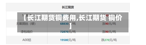 【长江期货铜费用,长江期货 铜价】-第2张图片