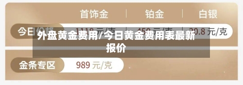 外盘黄金费用/今日黄金费用表最新报价