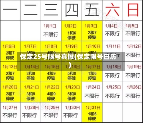 保定25号限号真假(保定限号日历)
