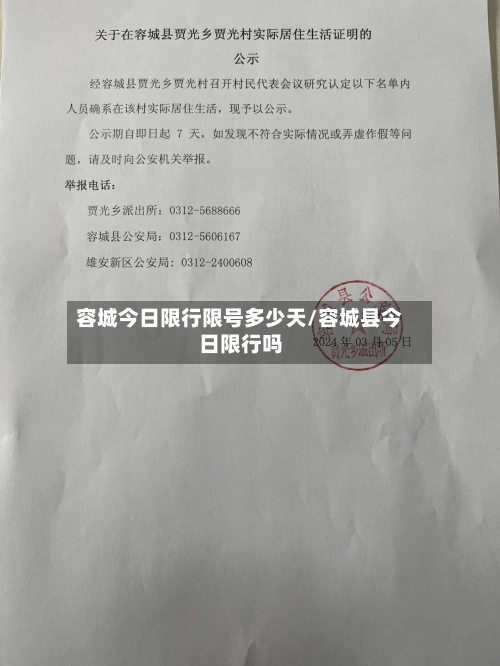 容城今日限行限号多少天/容城县今日限行吗-第2张图片
