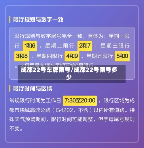 成都22号车牌限号/成都22号限号多少