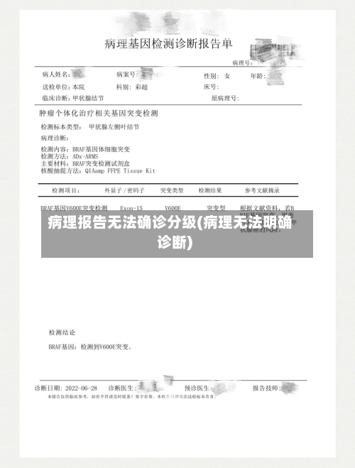 病理报告无法确诊分级(病理无法明确诊断)-第2张图片
