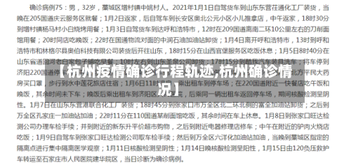 【杭州疫情确诊行程轨迹,杭州确诊情况】
