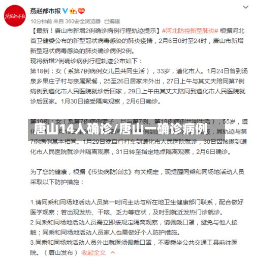 唐山14人确诊/唐山一确诊病例