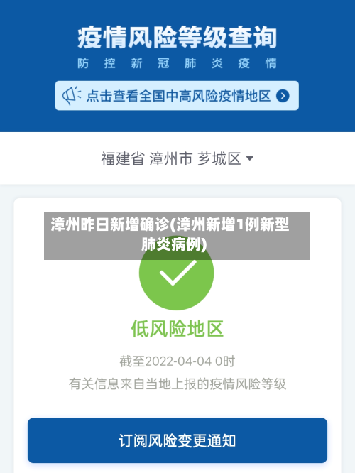 漳州昨日新增确诊(漳州新增1例新型肺炎病例)-第2张图片