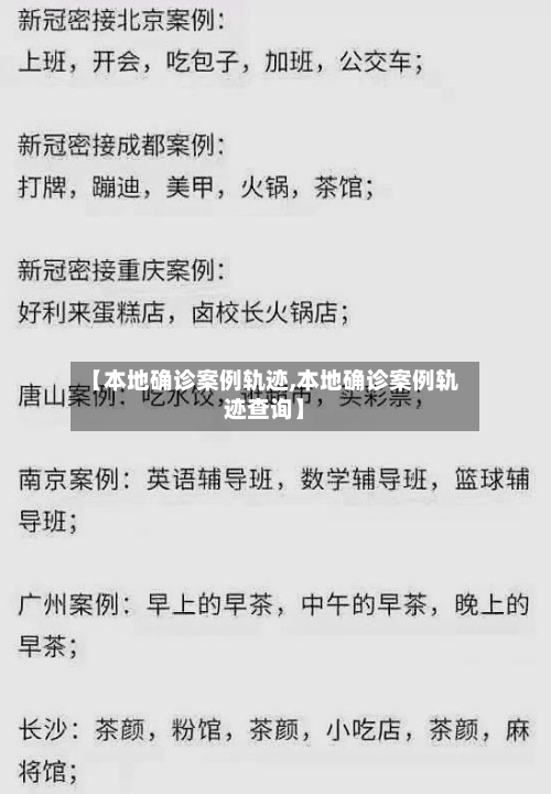 【本地确诊案例轨迹,本地确诊案例轨迹查询】