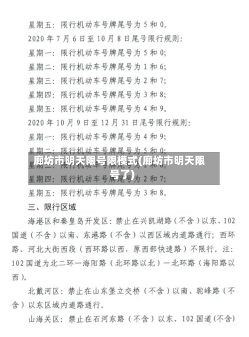 廊坊市明天限号限模式(廊坊市明天限号了)