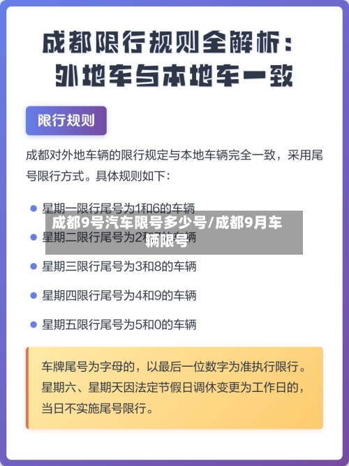 成都9号汽车限号多少号/成都9月车辆限号-第2张图片