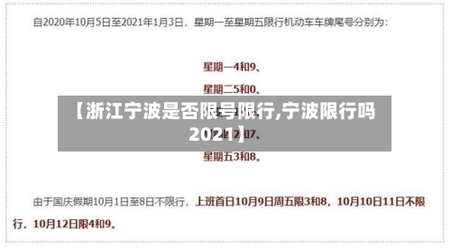 【浙江宁波是否限号限行,宁波限行吗2021】-第3张图片