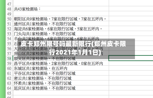 皮卡郑州限号吗最新限行(郑州皮卡限行2021年1月1日)