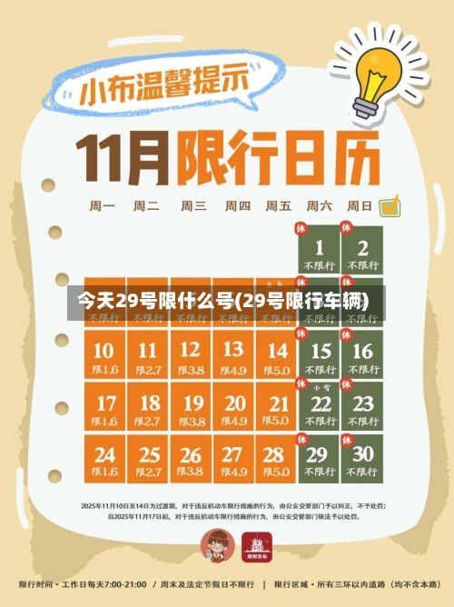今天29号限什么号(29号限行车辆)