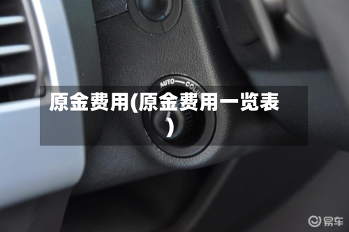 原金费用(原金费用一览表)-第2张图片
