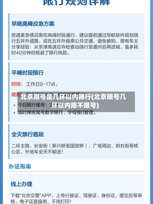 北京限号是几环以内限行(北京限号几环以内限不限号)