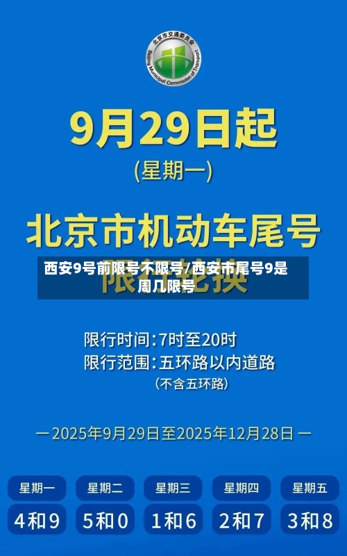 西安9号前限号不限号/西安市尾号9是周几限号-第2张图片