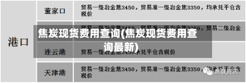 焦炭现货费用查询(焦炭现货费用查询最新)-第3张图片