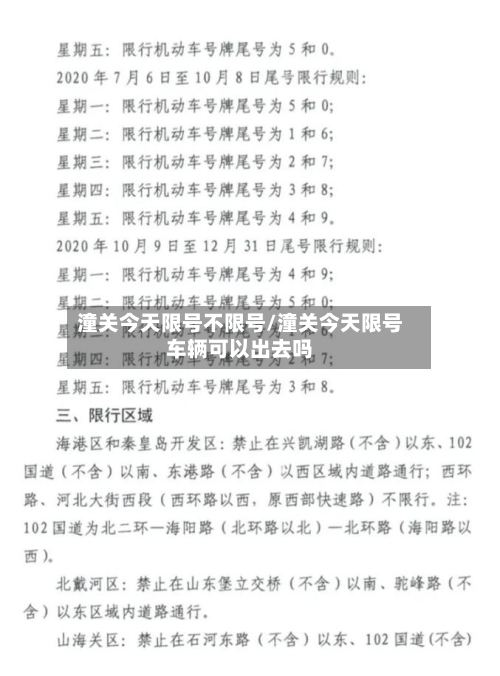 潼关今天限号不限号/潼关今天限号车辆可以出去吗