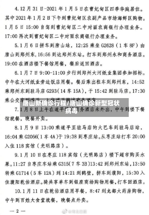 唐山新确诊行程/唐山确诊新型冠状病毒-第3张图片
