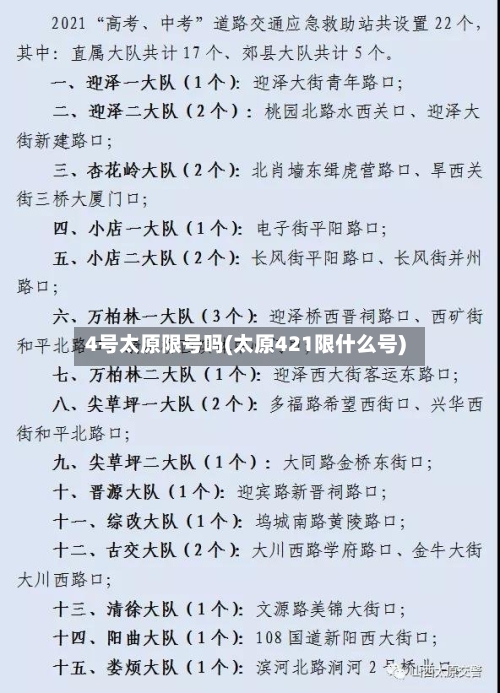 4号太原限号吗(太原421限什么号)