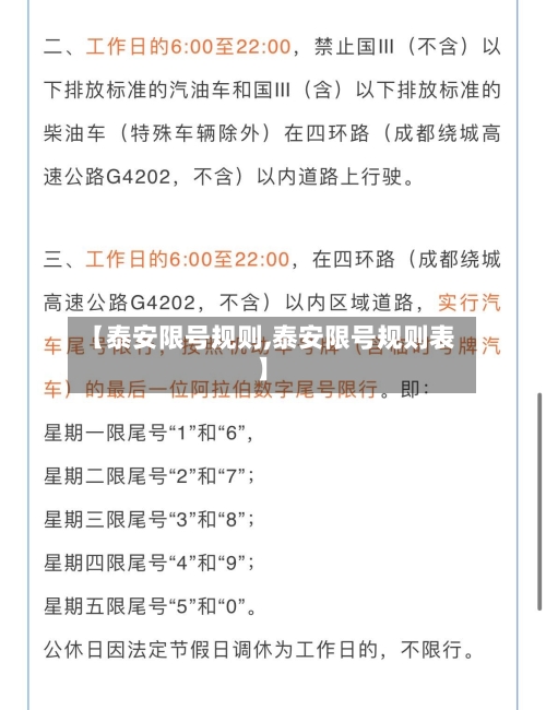 【泰安限号规则,泰安限号规则表】