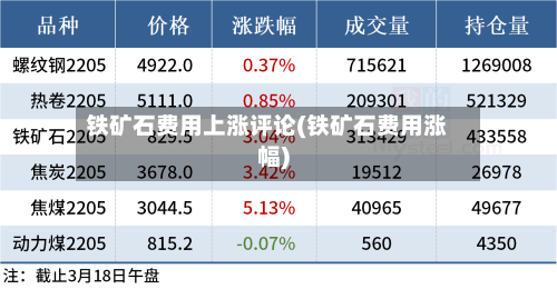 铁矿石费用上涨评论(铁矿石费用涨幅)-第2张图片