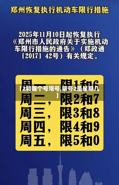 【2和哪个号限号,限号2是星期几】