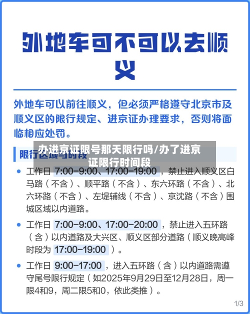 办进京证限号那天限行吗/办了进京证限行时间段-第2张图片