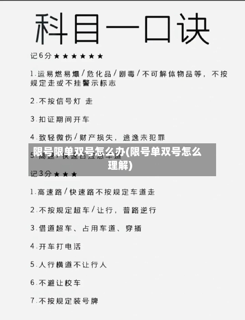 限号限单双号怎么办(限号单双号怎么理解)-第2张图片