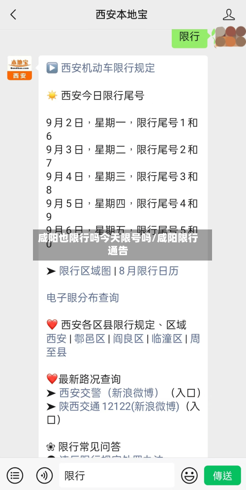 咸阳也限行吗今天限号吗/咸阳限行通告-第2张图片