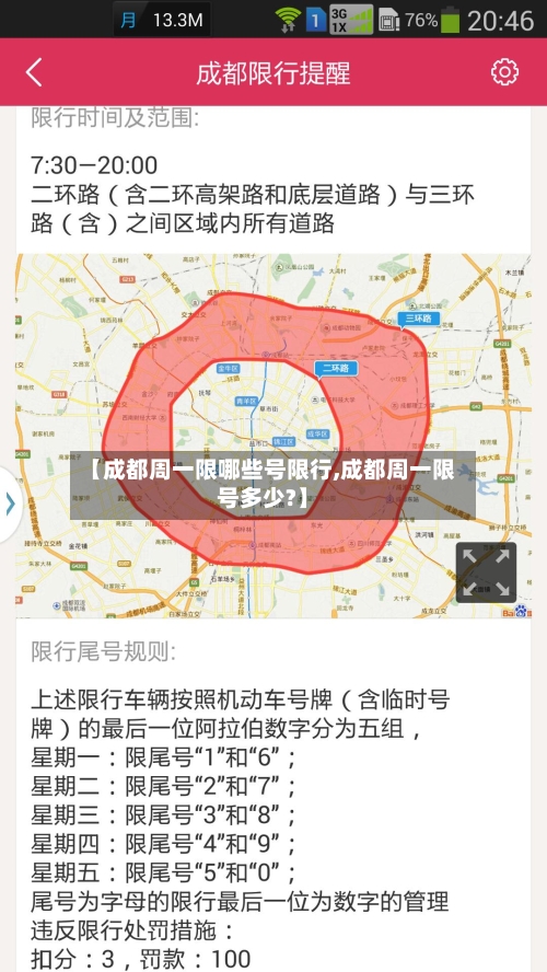 【成都周一限哪些号限行,成都周一限号多少?】-第2张图片