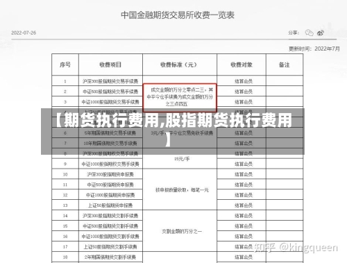 【期货执行费用,股指期货执行费用】