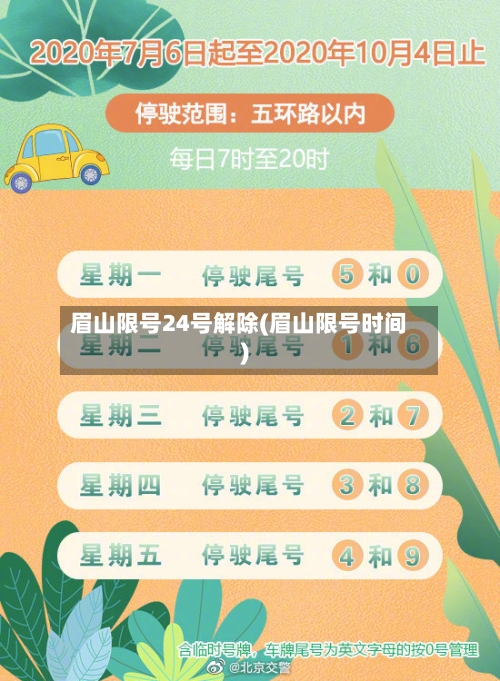 眉山限号24号解除(眉山限号时间)-第2张图片