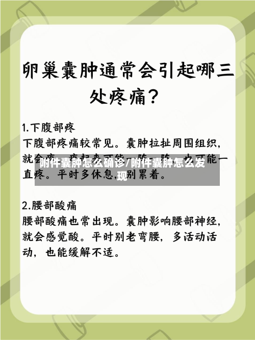 附件囊肿怎么确诊/附件囊肿怎么发现