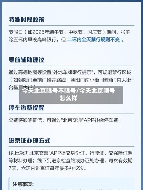 今天北京限号不限号/今天北京限号怎么样