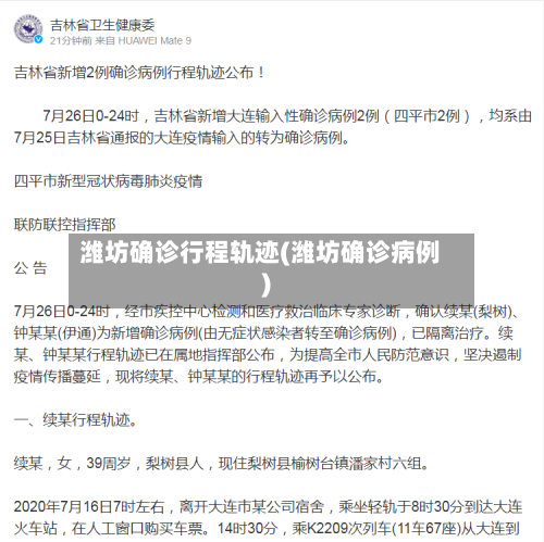 潍坊确诊行程轨迹(潍坊确诊病例)-第2张图片