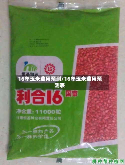 16年玉米费用预测/16年玉米费用预测表-第2张图片