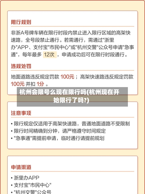 杭州会限号么现在限行吗(杭州现在开始限行了吗?)