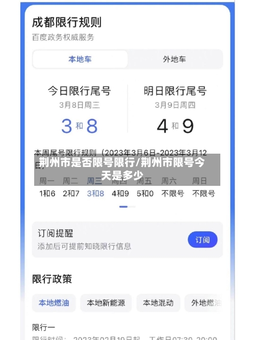 荆州市是否限号限行/荆州市限号今天是多少