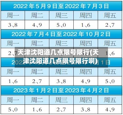 天津沈阳道几点限号限行(天津沈阳道几点限号限行啊)