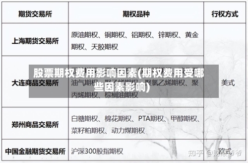 股票期权费用影响因素(期权费用受哪些因素影响)