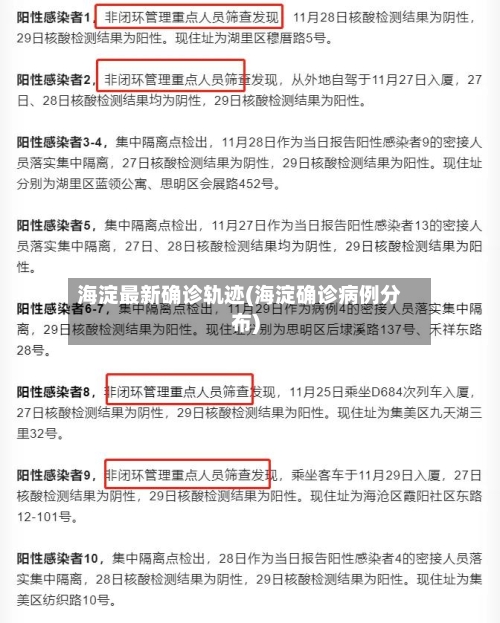 海淀最新确诊轨迹(海淀确诊病例分布)