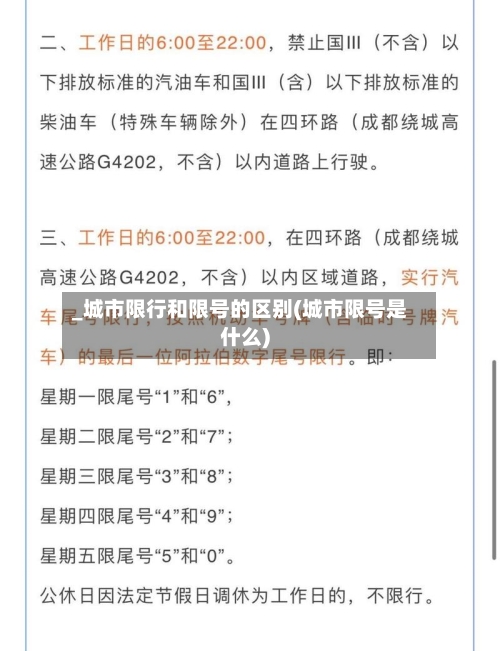 _城市限行和限号的区别(城市限号是什么)