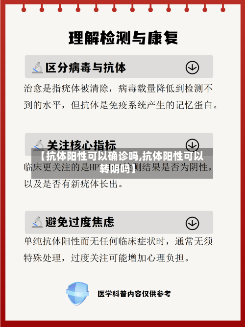 【抗体阳性可以确诊吗,抗体阳性可以转阴吗】