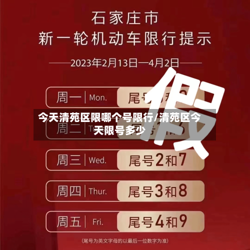 今天清苑区限哪个号限行/清苑区今天限号多少-第2张图片