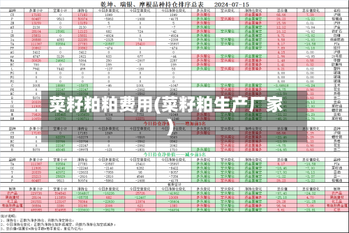 菜籽粕粕费用(菜籽粕生产厂家)-第2张图片