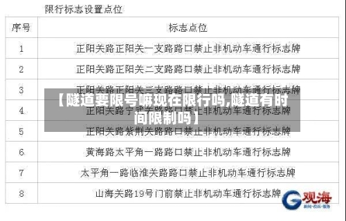 【隧道要限号嘛现在限行吗,隧道有时间限制吗】-第2张图片