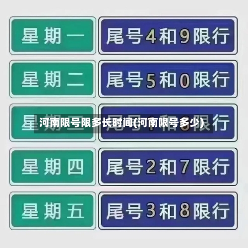 河南限号限多长时间(河南限号多少)