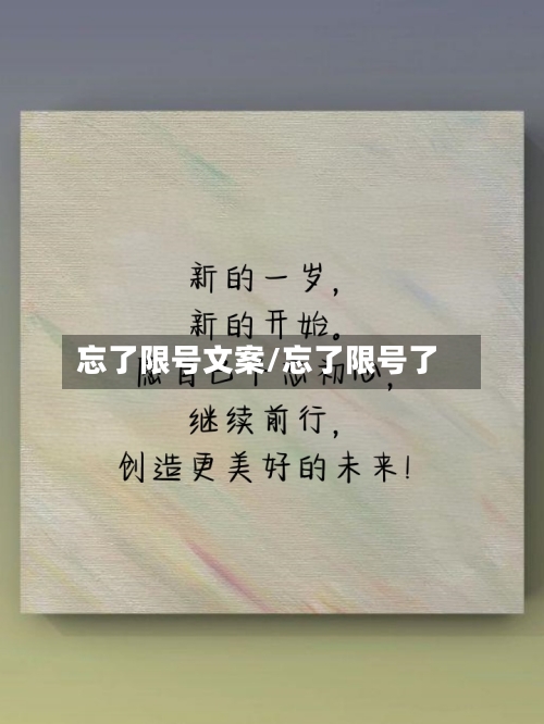 忘了限号文案/忘了限号了