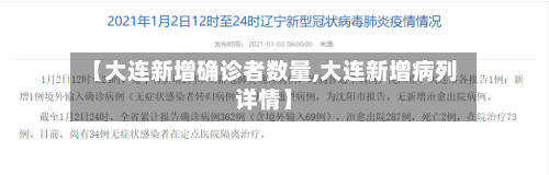 【大连新增确诊者数量,大连新增病列详情】-第2张图片